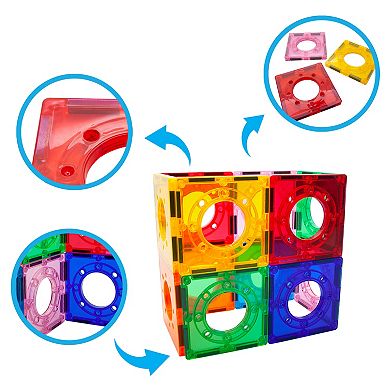 PicassoTiles 12 Piece Marble Run Square Joint Expansion Pack