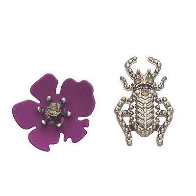 Simply Vera Vera Wang Mismatch Flower Bug Stud Earrings
