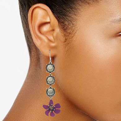Simply Vera Vera Wang Purple Flower Linear Drop Earrings