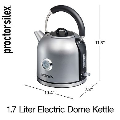 Proctor Silex 1.7-Liter Temperature Gauge Electric Dome Kettle