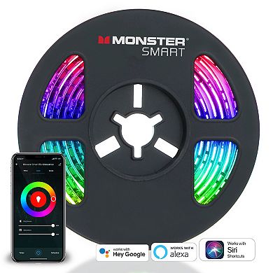 Monster 6.5-ft. Mobile App & Voice Controlled Smart Multi-Color LED Light Strip