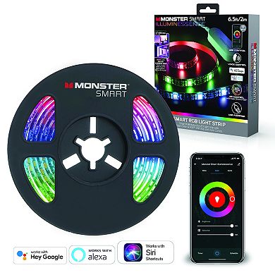 Monster 6.5-ft. Mobile App & Voice Controlled Smart Multi-Color LED Light Strip