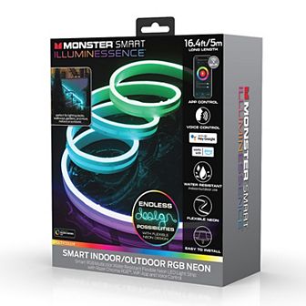 Monster 16.4-ft. Mobile App Smart Outdoor Multi-Color Neon LED Light Strip