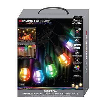 Monster 40-ft. Smart Outdoor Patio Waterproof Multi-Color LED String Lights