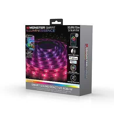 Monster 32.8-ft. Mobile App Controlled Smart Sound Reactive LED Light Strip