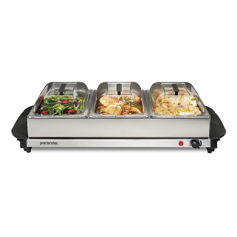 Proctor Silex - Triple Buffet Server - STAINLESS STEEL