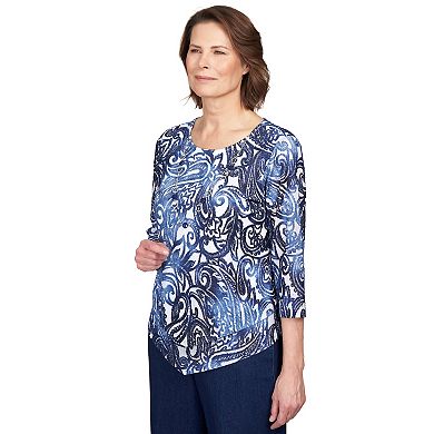 Petite Alfred Dunner Tie Dye Paisley Top