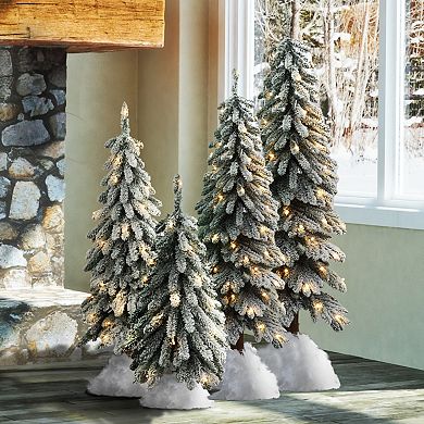 5 Ft Tall Lightly Flocked Alpine Christmas Tree