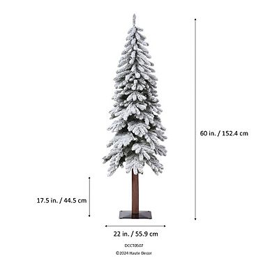 5 Ft Tall Lightly Flocked Alpine Christmas Tree