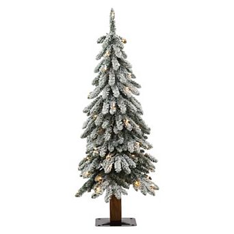 5 Ft Tall Lightly Flocked Alpine Christmas Tree