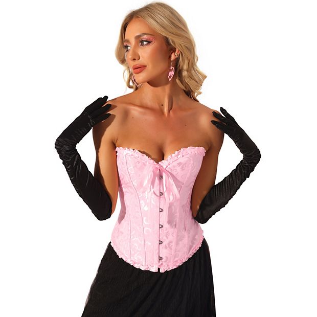 Women's Lace Up Corset Strapless Victorian Boned Bustier Corset Top