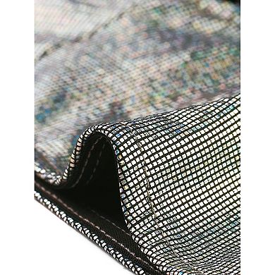 Women's Metallic Halter Neck Top Deep V Neck Backless Holographic Crop Tops