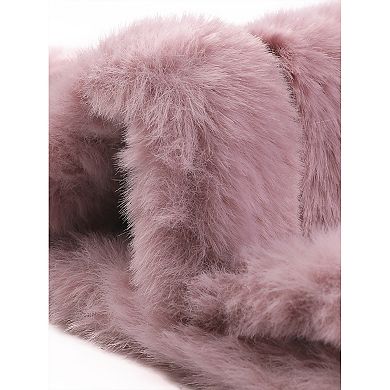 Fluffy Vest Jacket For Women's Stand Collar Warm Faux Fur Winter Sleeveless Coat