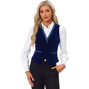 Retro Velvet Waistcoat For Women's V Neck Sleeveless Racerback Steampunk Vest