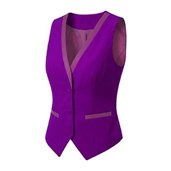 Retro Velvet Waistcoat for Women's V Neck Sleeveless Racerback Steampunk Vest