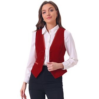 Retro Velvet Waistcoat for Women's V Neck Sleeveless Racerback Steampunk Vest