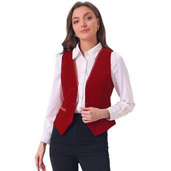 Retro Velvet Waistcoat For Women's V Neck Sleeveless Racerback Steampunk Vest