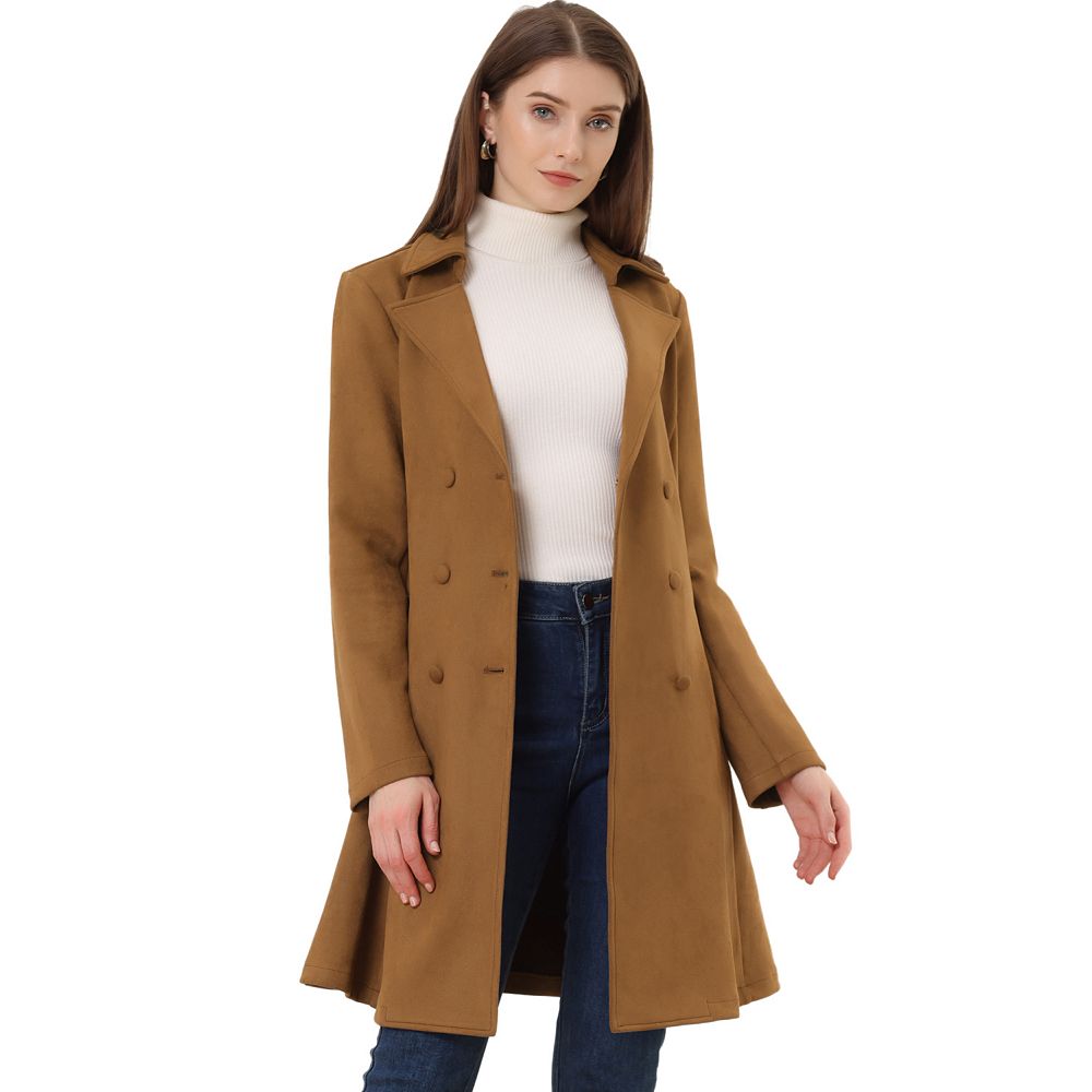 Long Coat with Notched Lapel, Slim Fit main image 1