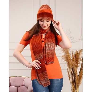 Knitted Beanie and Scarf Set Women's Cozy Hat & Scarf Combination in Vivid Colors