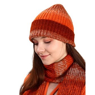 Knitted Beanie and Scarf Set Women's Cozy Hat & Scarf Combination in Vivid Colors
