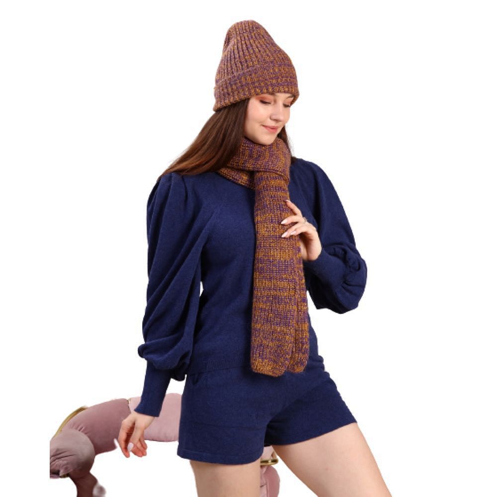 Knitted Beanie and Scarf Set Women display picture 3