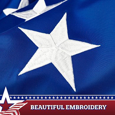 G128 2 PACK: Fan Flag American Embroidered 3x6 Ft