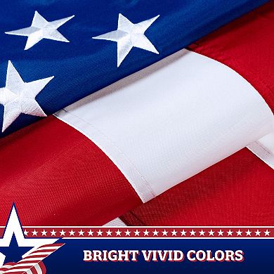 G128 Pull Down Flag American Embroidered 1.67x8 Ft