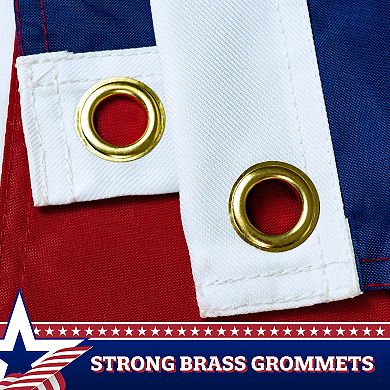 G128 Pull Down Flag American Embroidered 1.67x8 Ft
