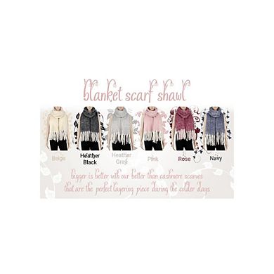 Italian Design Scarf, Oversized and Soft with Frayed Ends for High-End Fashion