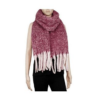 Italian Design Scarf, Oversized and Soft with Frayed Ends for High-End Fashion