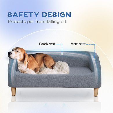 Dog Sofa Cat Couch W/ Removable Washable Cover, For Small Medium Large Dogs Grey