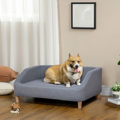 Dog Sofa Cat Couch W/ Removable Washable Cover, For Small Medium Large Dogs Grey