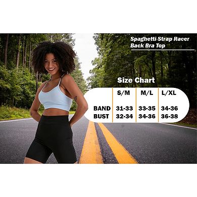 Juniors' Workout Wear, Spaghetti Strap Racer Back Bra Top
