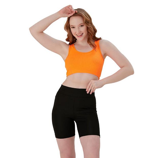 Wear Sierra Juniors and Women s Unlined Sports Top Activewear Comfortable Soft Bra for Yoga Walking Sports Orange Small Medium