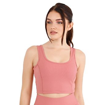 Juniors' And Misses Unlined Sports Top Activewear, Comfortable Soft Bra For Yoga, Walking, Sports