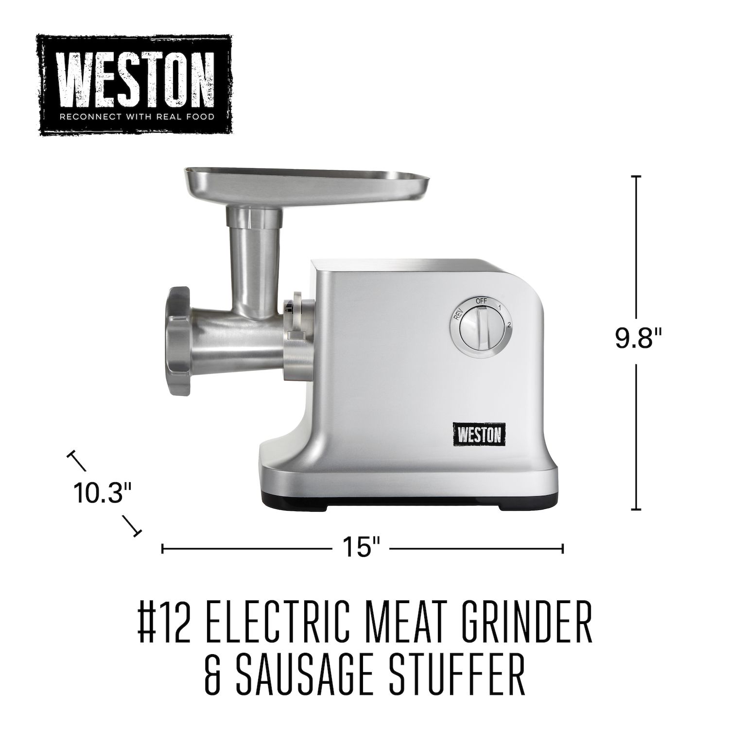 Weston 33-1101-W #5 Electric Meat Grinder And Sausage Stuffer - 120V, 500W