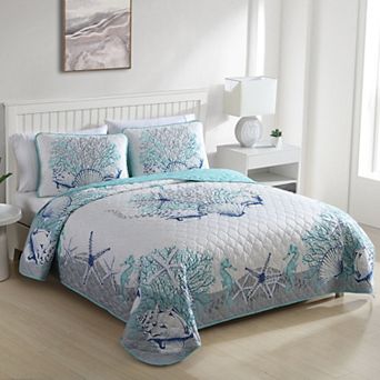 Caribbean Joe 3 pc Coastal Bedspread Set