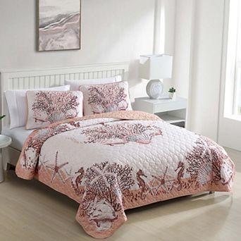 Caribbean Joe 3 pc Coastal Bedspread Set