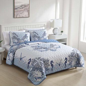 Caribbean Joe 3 pc Coastal Bedspread Set
