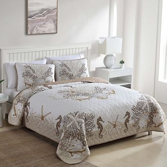 Caribbean Joe 3 pc Coastal Bedspread Set