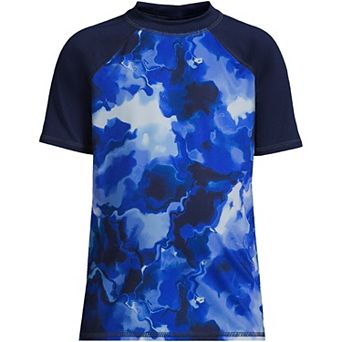 Boys 2-20 Lands' End Chlorine Resistant Short Sleeve Crewneck Rash Guard Swim Shirt