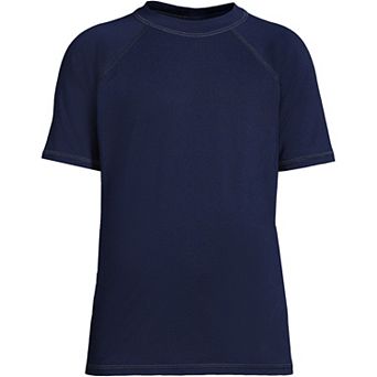Boys 2-20 Lands' End Chlorine Resistant Short Sleeve Crewneck Rash Guard Swim Shirt