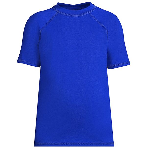 Boys 220 Lands' End Chlorine Resistant Short Sleeve Crewneck Rash