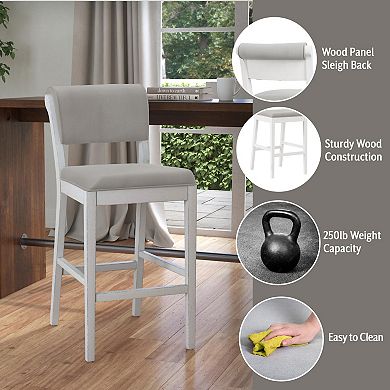 Hillsdale Furniture Clarion Wood & Upholstered Panel Back Bar Stool