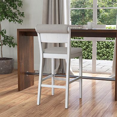 Hillsdale Furniture Clarion Wood & Upholstered Panel Back Bar Stool