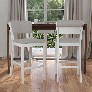 Hillsdale Furniture Clarion Wood & Upholstered Panel Back Bar Stool