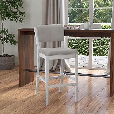 Hillsdale Furniture Clarion Wood & Upholstered Panel Back Bar Stool