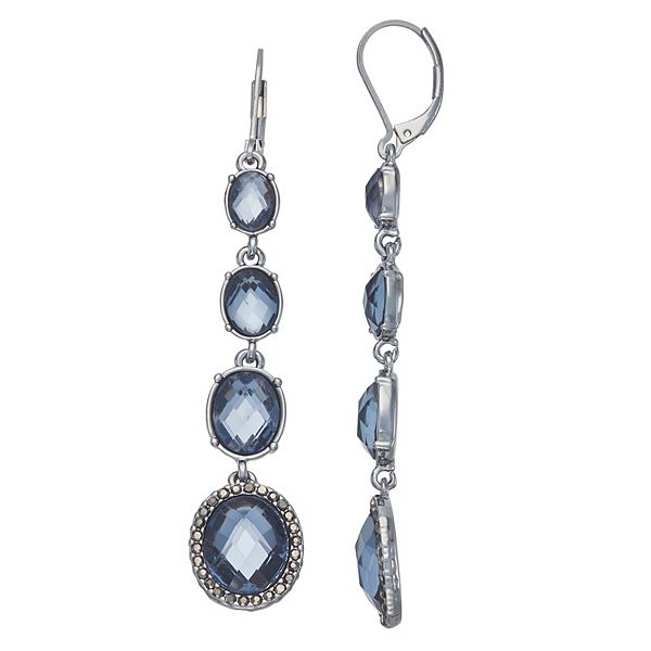 Simply Vera Vera Wang Silver Tone Leverback Oval Drop Earrings