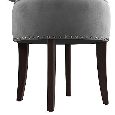 Hillsdale Furniture Lena Wood & Upholstered Vanity Stool