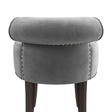 Hillsdale Furniture Lena Wood & Upholstered Vanity Stool